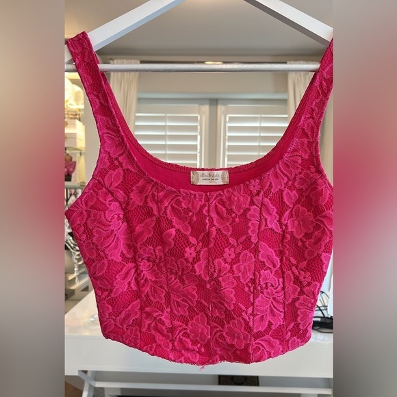 ALTAR’D STATE FUCHIA LACE CORSET CROP TOP SIZE M - Picture 3 of 10